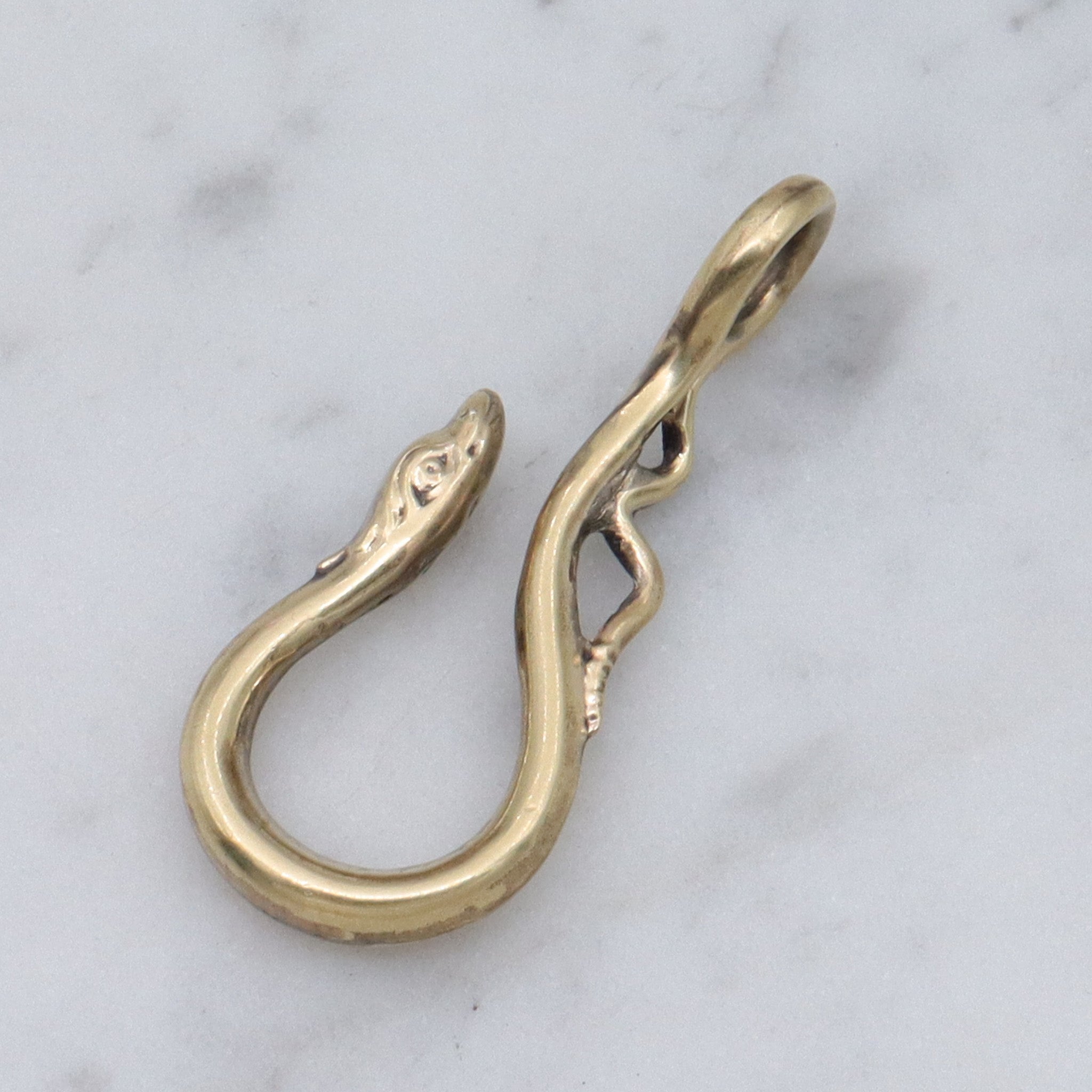 Antique Victorian gold filled serpent hook pendant
